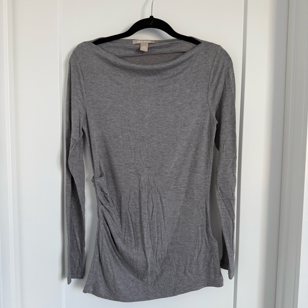 Banana Republic Heather Gray Long Sleeve Top